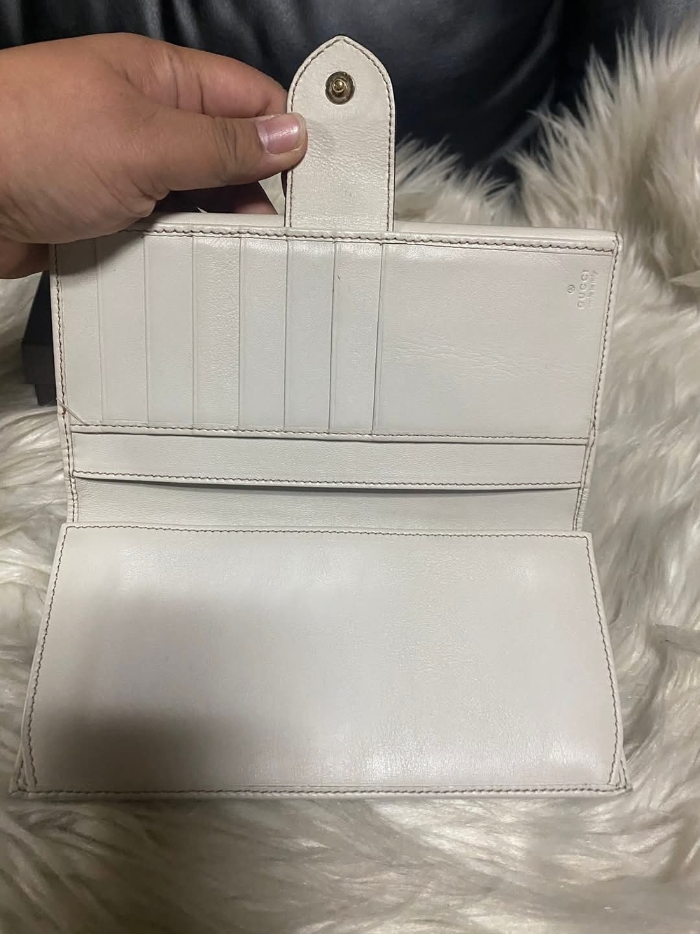 ❣️Gucci Beige GG Canvas Continental Wallet with White Trim❣️ - Picture 9 of 16